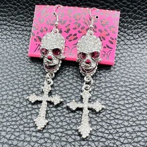 Betsy johnsonSkull & Cross French hook Earrings